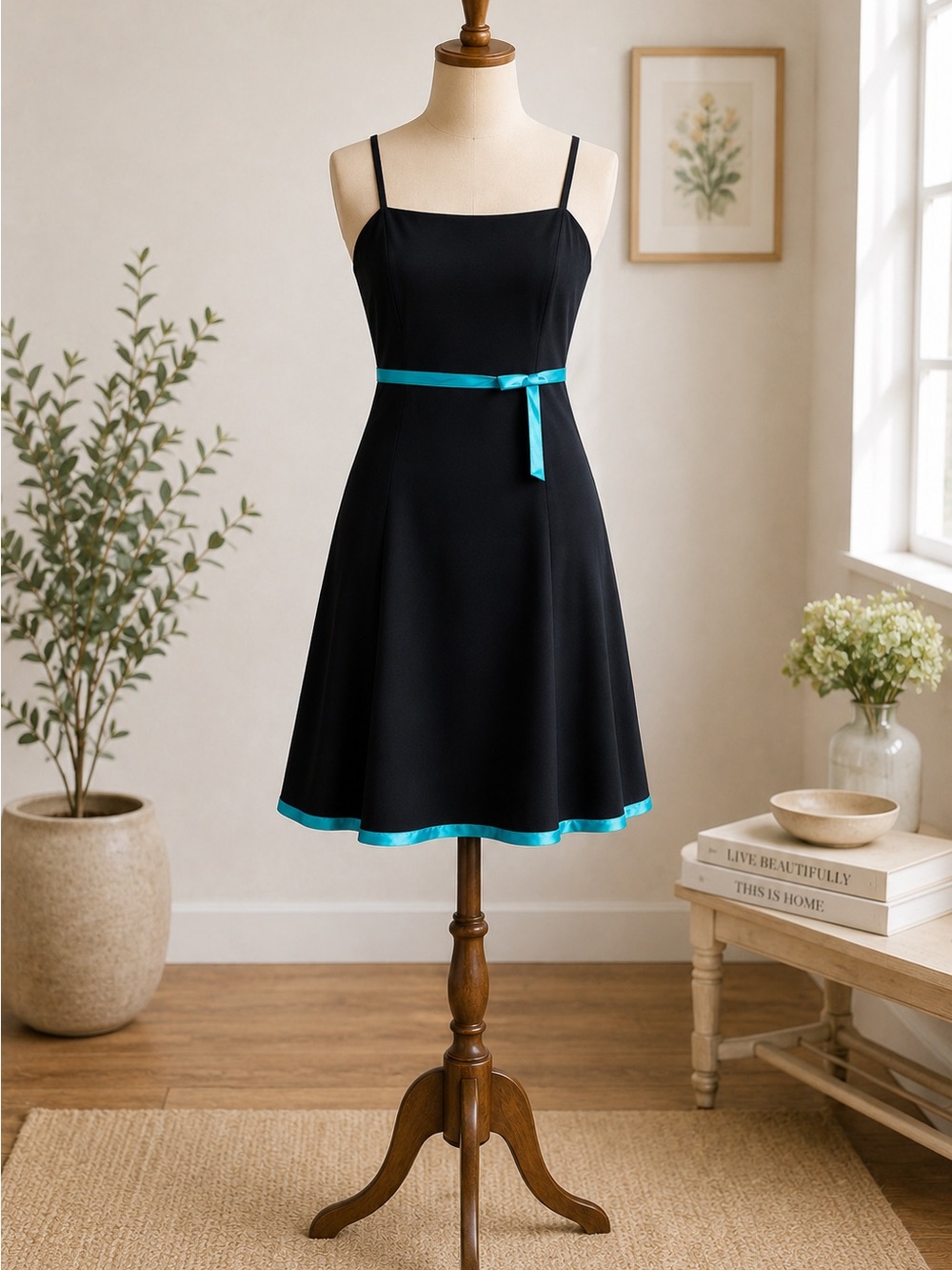 Amy Byer‎ Y2K Black Dress with Teal Accents